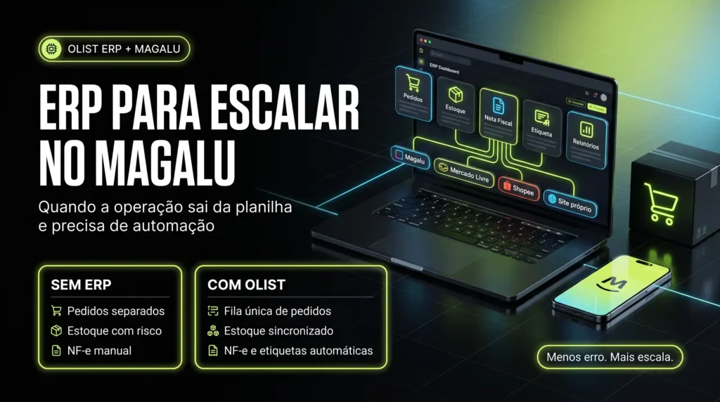 Utilizar Olist ERP para otimizar a gestão da Magalu